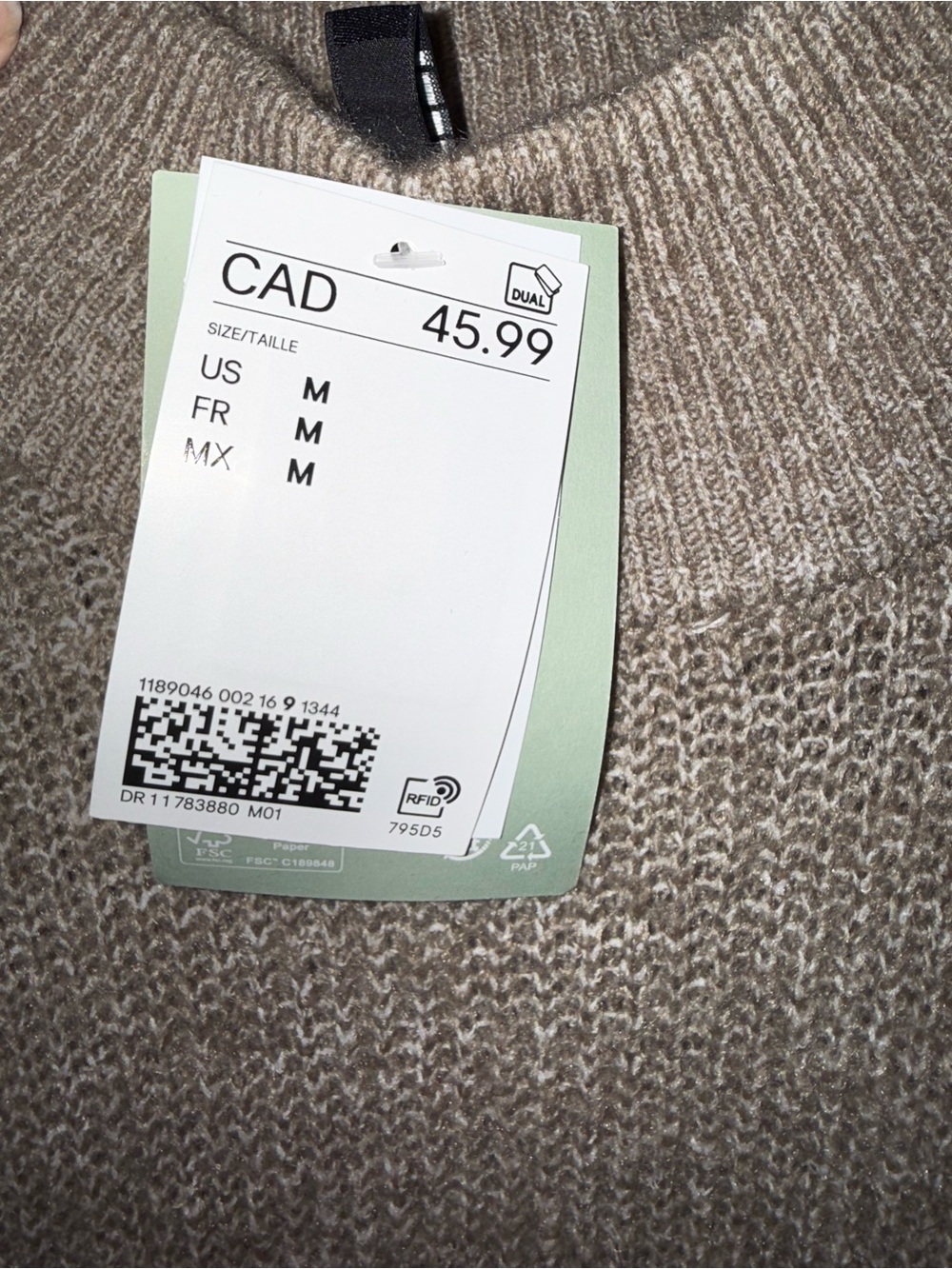 H&M Taupe Ribbed Turtleneck Sweater Dress - Picture 3 of 3
